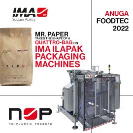 Mr Paper takes the shape of a Quattro-Bag on IMA ILAPAK packaging machines.